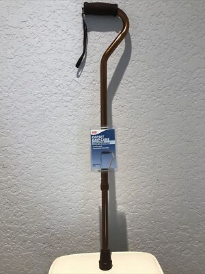 DRIVE OFFSET GRIP CANE- Push Button Height Adjustment-Foam Grip-Bronze-New! 