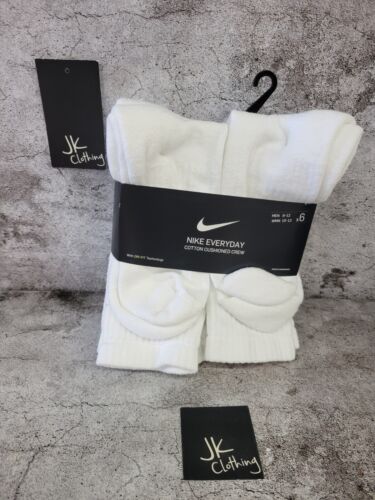 Dri Fit Crew Everyday Cushioned Size L White 6 Pairs Sx7666 100