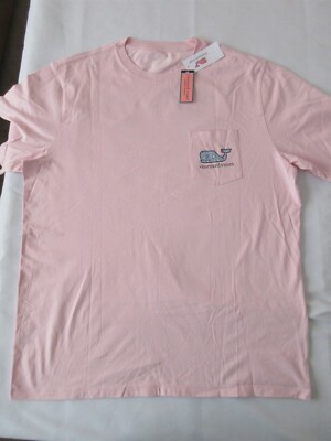 Vineyard Vines Mens Size Large Pink Lacrosse Short Sleeve Pocket T-Shirt NEW