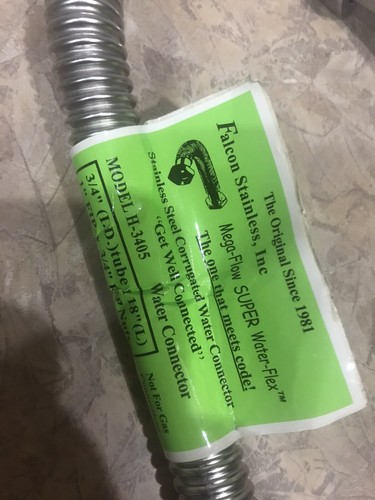 2 Falcon Stainless Mega-Flow SUPER Water-Flex Connectors 2 NPT Adapters +BRACKET