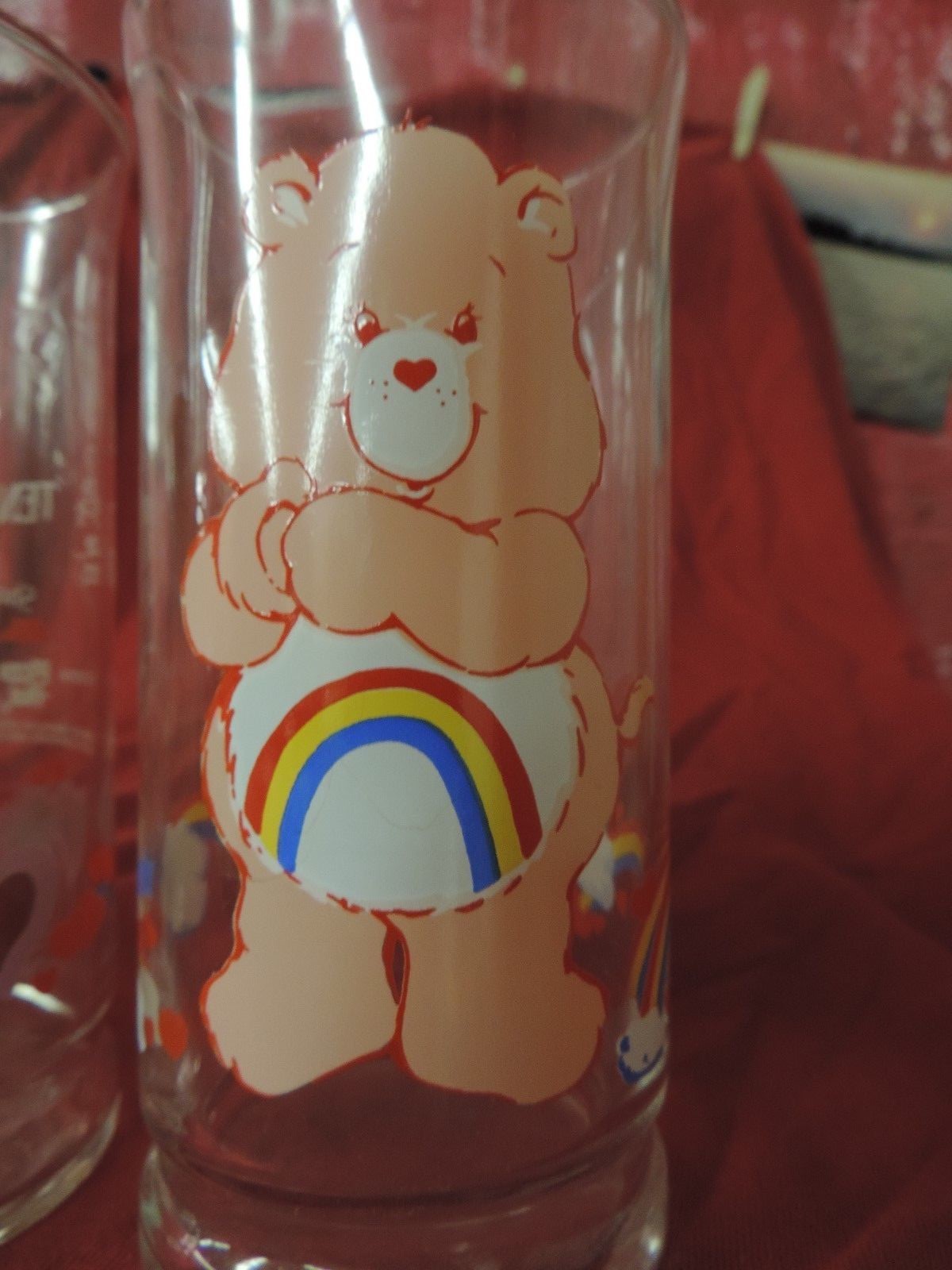 3 Care Bears Pizza Hut Glasses Funshine Cheer Tenderheart Limited Edition 1983