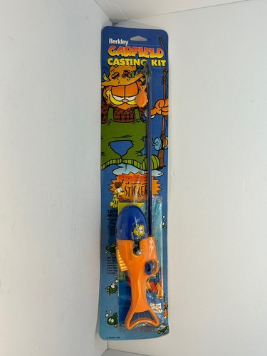 Vintage Garfield The Cat Casting Kit Fishing Pole Rod Reel Combo Kids Sealed