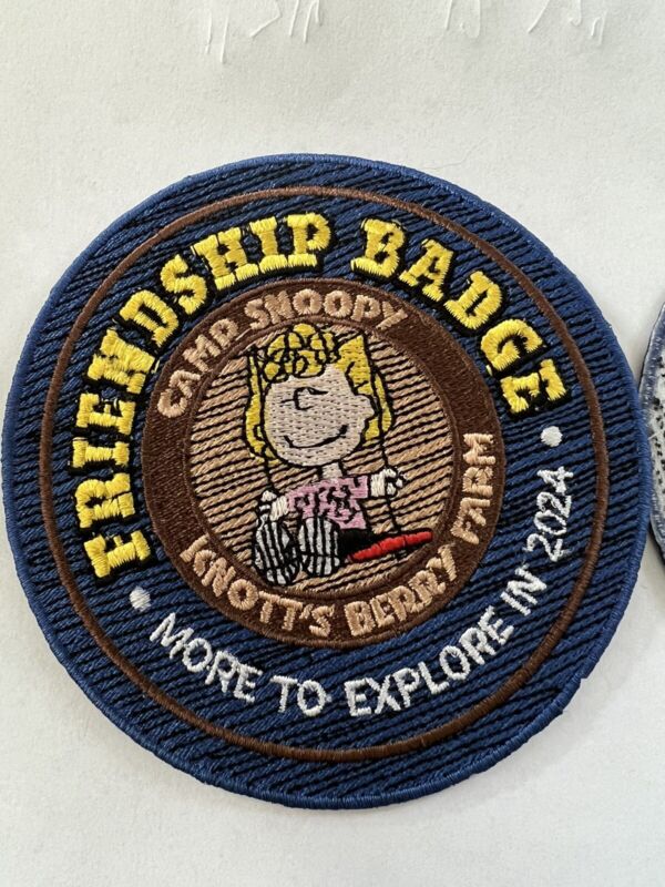 Knott’s Berry Farm Friendship Badge Lucy  Snoopy 4x4 Embroidered Patch Adhesive