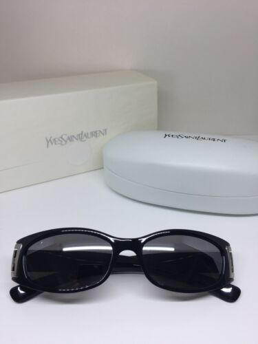 Pre-owned Saint Laurent Yves  Sunglasses Ysl 6004  Sunglasses C. Shiny Black In Gray