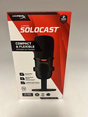 HyperX Solocast Microphone. Compatible with pc, mac, and ps4.
