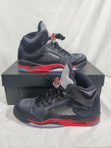 2018 Nike Air Jordan 5 Retro GS SZ 6.5Y Satin Bred Black