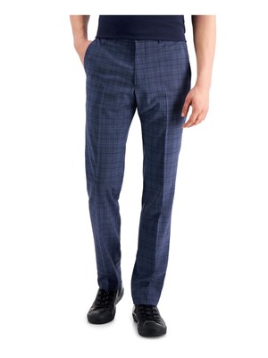 ARMANI Mens Navy Flat Front, Tapered, Slim Fit Suit 32 Раздельная талия