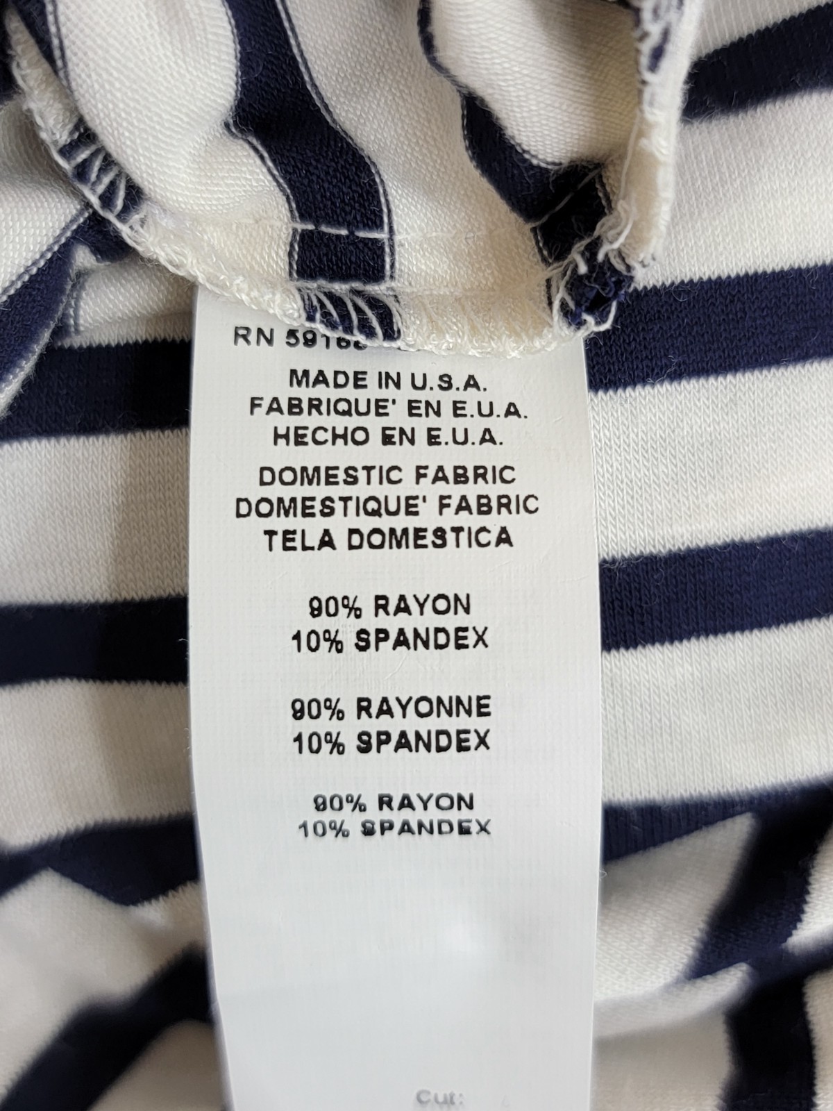 Karen Kane Stripe Tie Front Top Women's Small Navy/White Crewneck Pullover Style - Picture 15 of 17