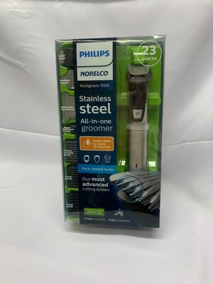 Philips Norelco Multigroom 7000 Stainless Steel All-in-One-Groomer- 23 Pcs*New