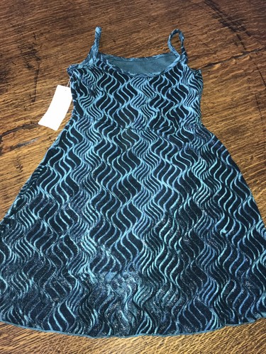 NWT Duck Crossing Girls Sparkling Velvet Skating Dress Turquoise Size L 12/14!!