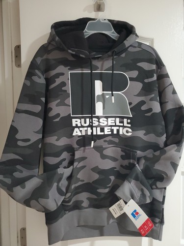 Brand New Russell Athletic Men s Hoodie Fleece Sweatshirt Pullover Camo Size S eBay