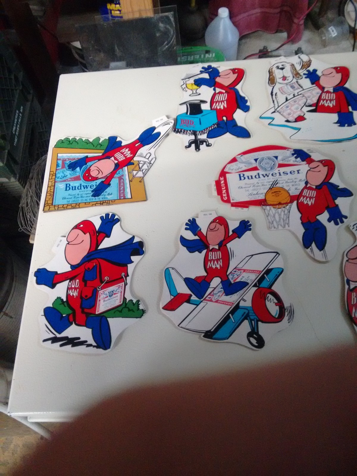 Vintage 1970's Budweiser Bud Man Stickers Decals group of (6) six