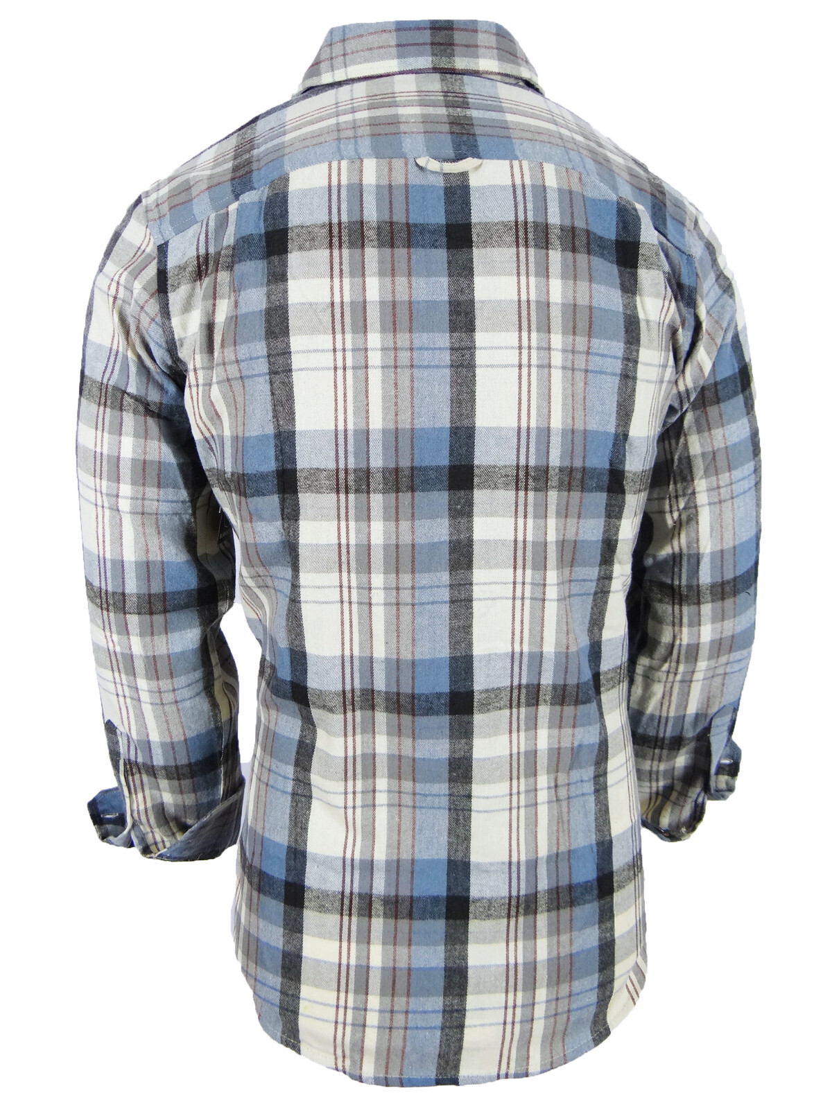 Plaid Flannel Men Shirt Very Soft Burnside Two Button Up Flap Pockets Slim Fit