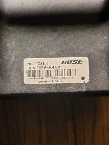 2003-2007 NISSAN MURANO BOSE AUDIO SUBWOOFER REAR SPEAKER OEM