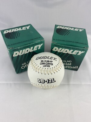 2 NEW SPALDING DUDLEY SB-12LND Cork Center Leather Fast Pitch Official Softballs