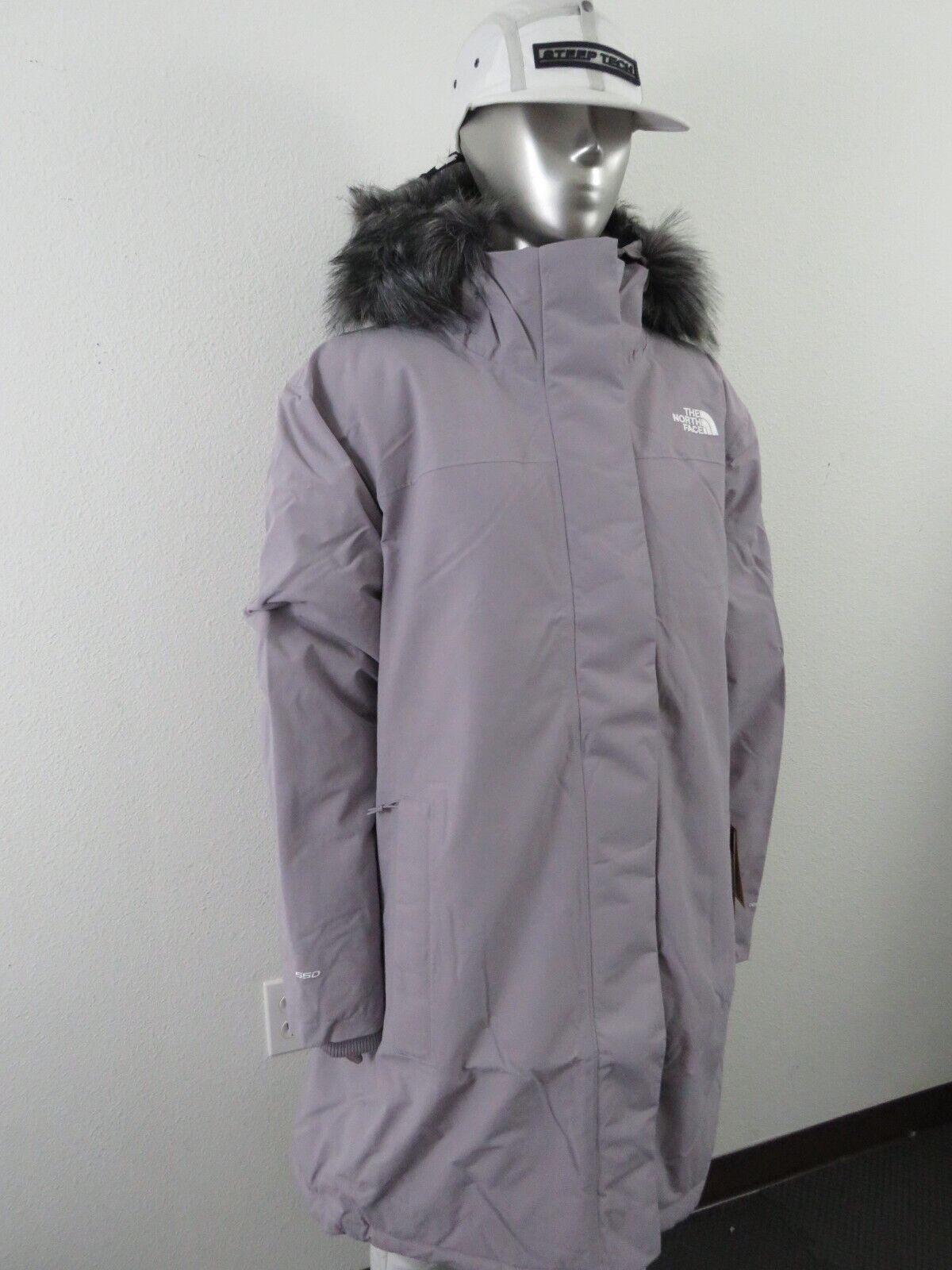 Pre-owned The North Face Womens Plus 3x  Arctic Parka Down Waterproof Winter Jacket Minimal In Minimal Grey / Tnf White Logo