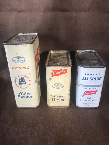 Vintage Frenchs Spice Tins  (3) 2 & 1.5oz