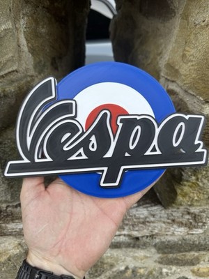 3D Printed Vespa Mod Target Wall Plaque | Retro Scooter Sign 