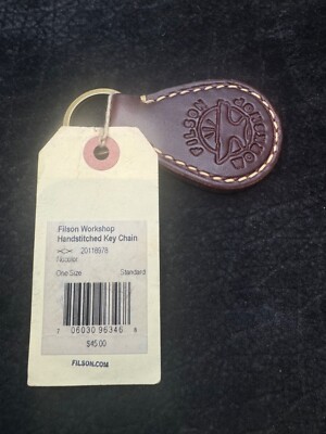 New with Tags Filson Workshop Handstitched Key Chain  Brown  Leather # 20118978