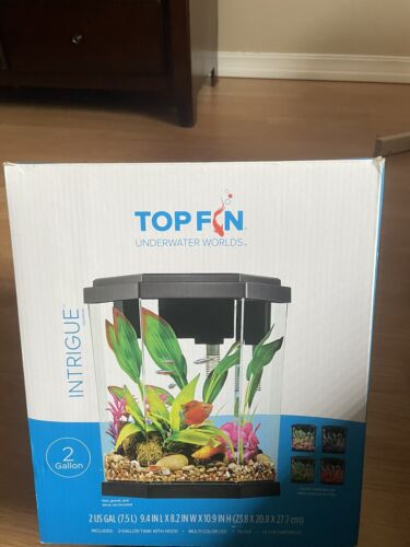 2 Gallon Fish tank with Multi-color led Light and tons of accessories