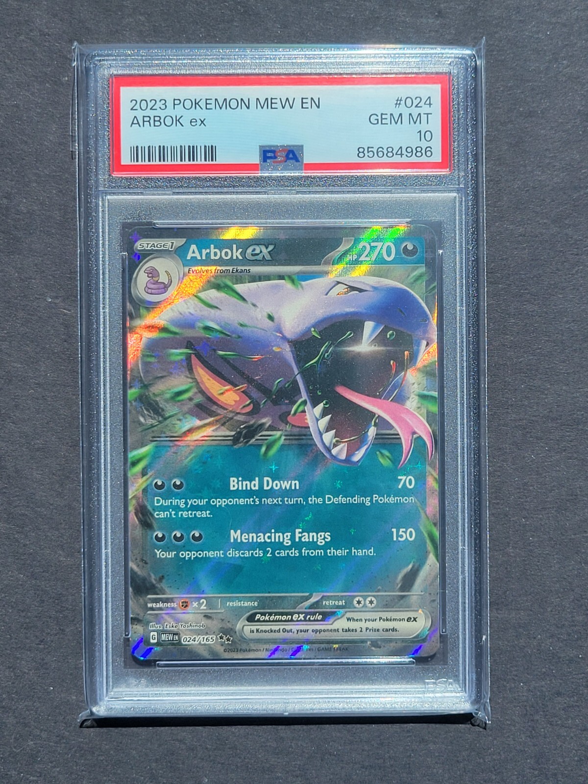 PSA 10 ARBOK EX 024/165 - SCARLET & VIOLET 151 RARE HOLO