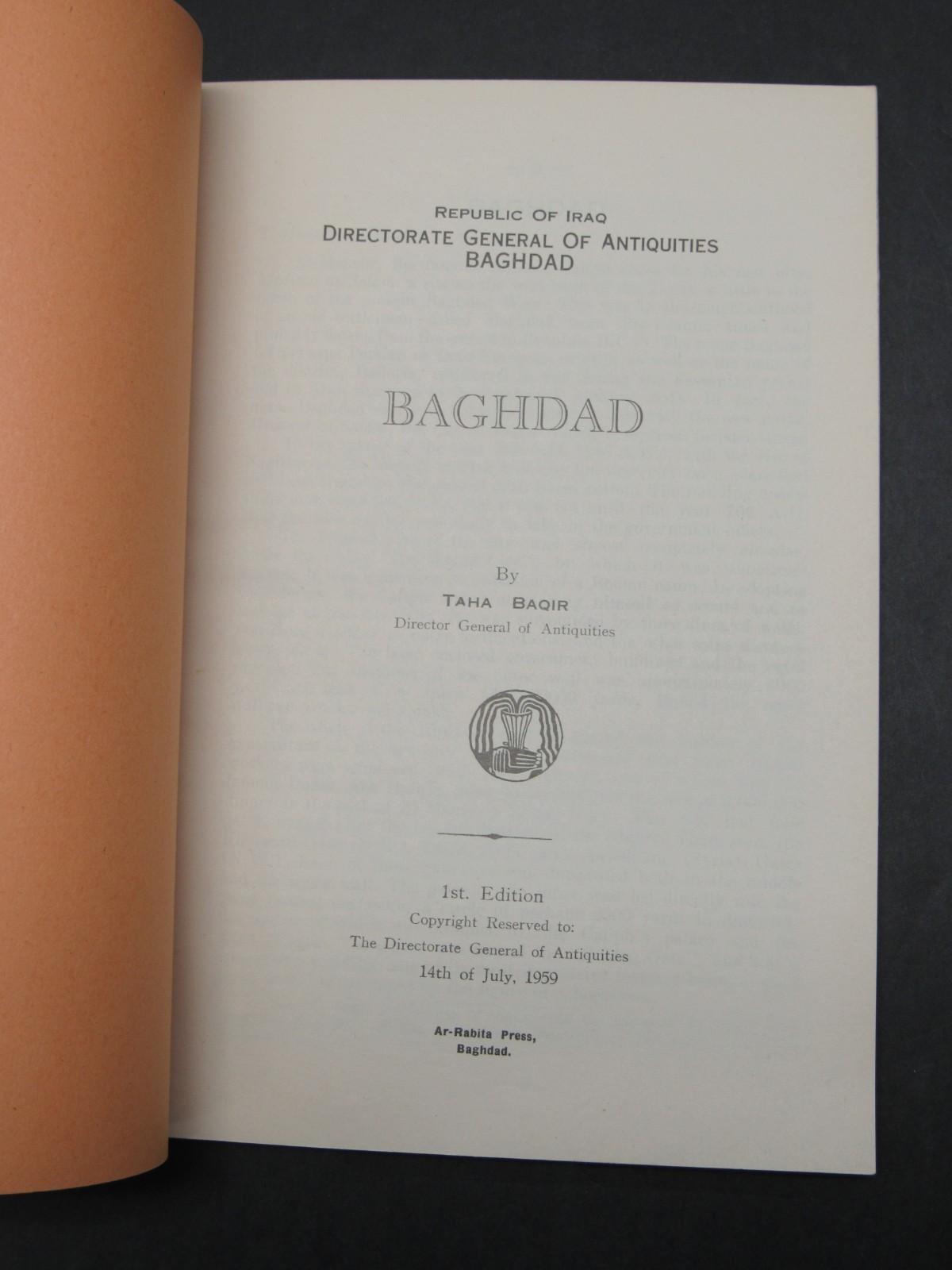 2 1959 Aqar Quf Baghdad Antiquities Booklets B&W Photos Monuments 1st Editions