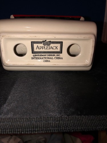 Applejack by International  Green Band Gingham Apples Napkin Holder