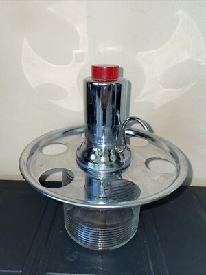 Mid Century Carousel Pump Chrome/Glass Liquor Ketchup Dispenser non working