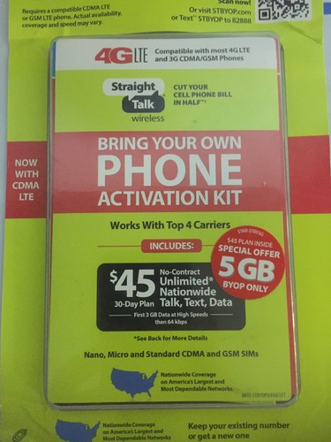 Straight Talk BYOP Kit for AT&T T-Mobile Verizon 4g LTE SIM Kit