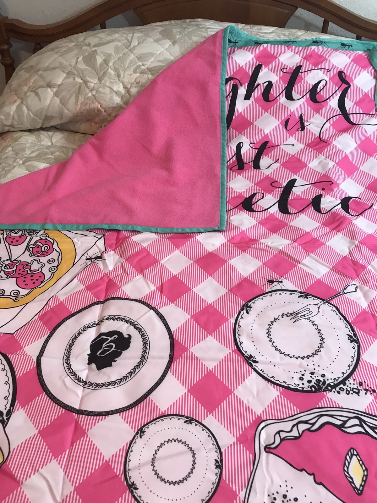 Picnic Blanket Large Who Invited The Ants Print Summer Carrying Handles