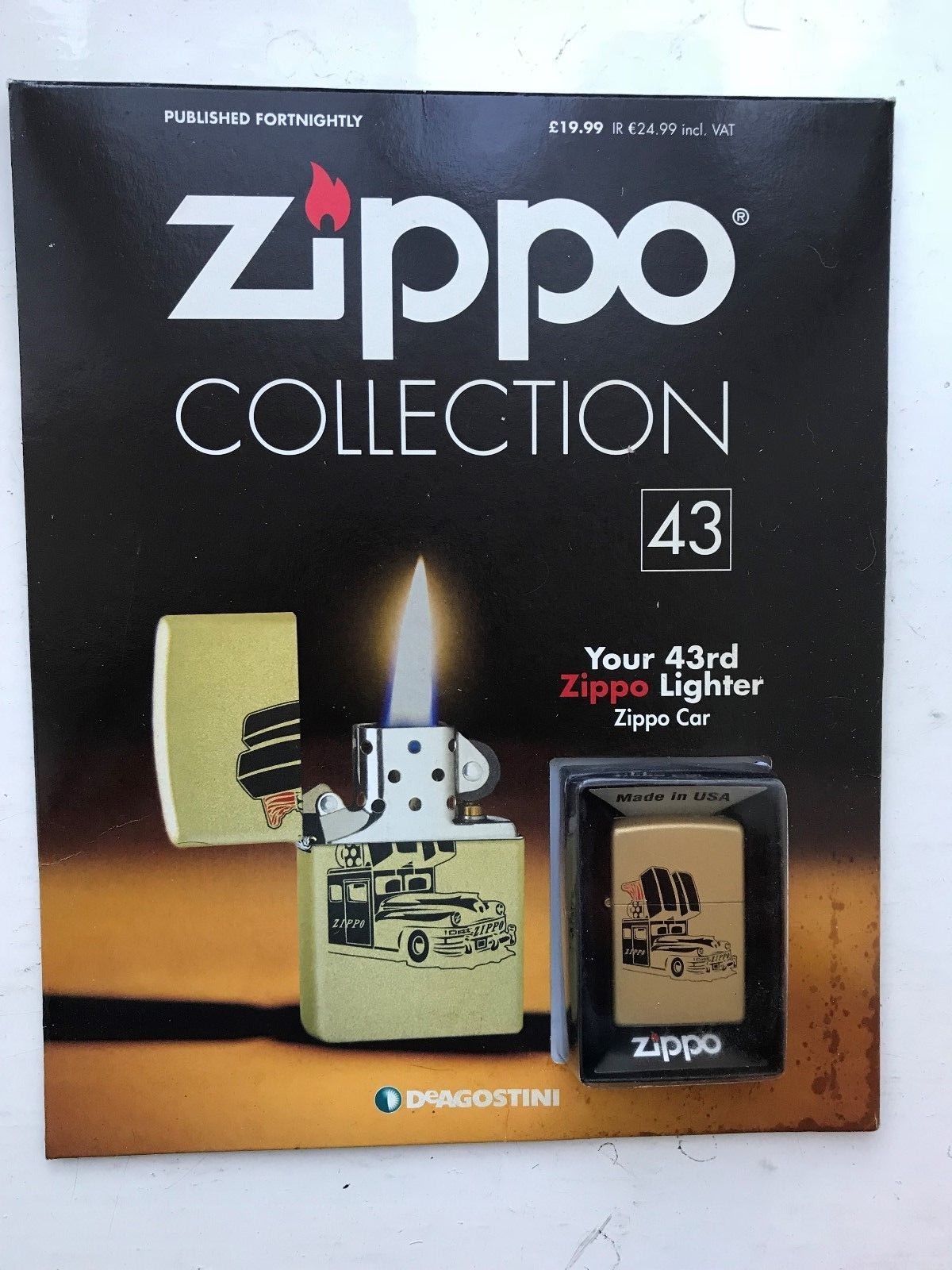 DeAGOSTINIジッポー DEAGOSTINI ZIPPO LIGHTER COLLECTION ZIPPO CAR ISSUE 43 & MAGAZINE