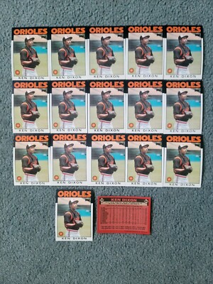1986 Topps Ken Dixon Baseball Card Lot of approx 17 Cards