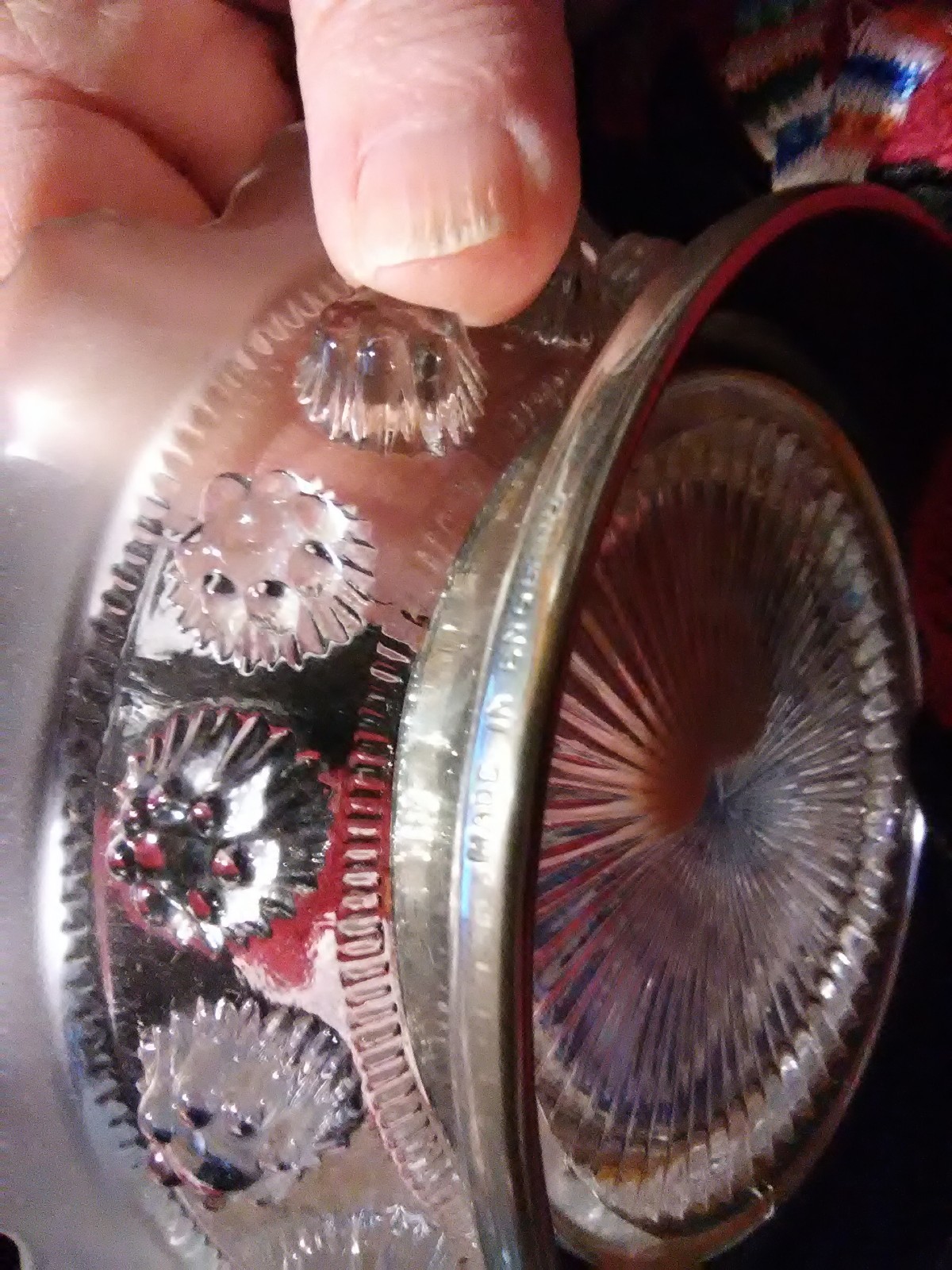 Elegant Glass Candy Dish Bowl 5 '' X 2 '' Tall SILVER BASE ENGLAND LAST CHANCE