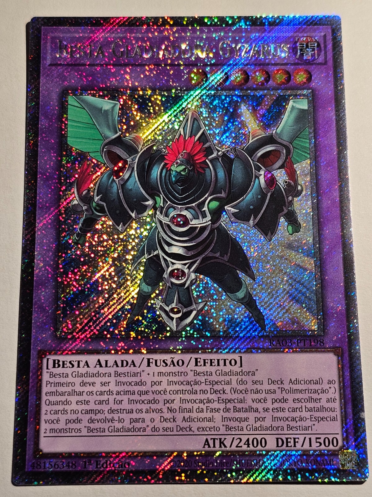 獣王BEAST3袋 Gladiator Beast Gyzarus (V.1 - Platinum Secret Rare○YUGIOH