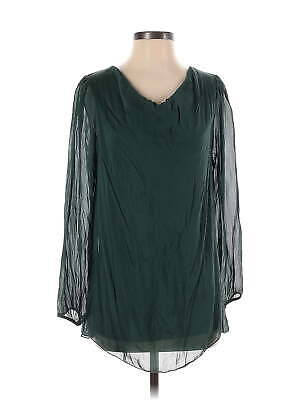 NWT Carla Conti Women Green Long Sleeve Silk Top S