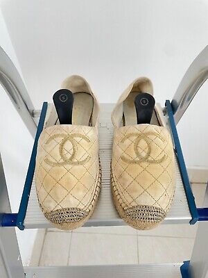 Chanel espadrilles sale white canvas