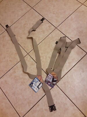 OUTBACK PERRY TAN BEIGE SUSPENDERS BIG AND TALL HOOKS TO YOUR BELT LOT OF 2 TAN 