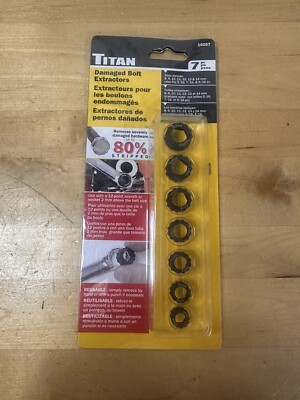Titan Tools 16057 7-Piece Disposable Damaged Bolt Extractor Ring Set