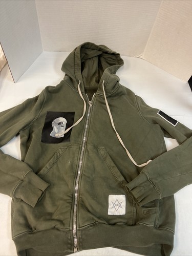 Rick Owens Jason Patch Zip Up Hoodie Olive Size L Used | eBay