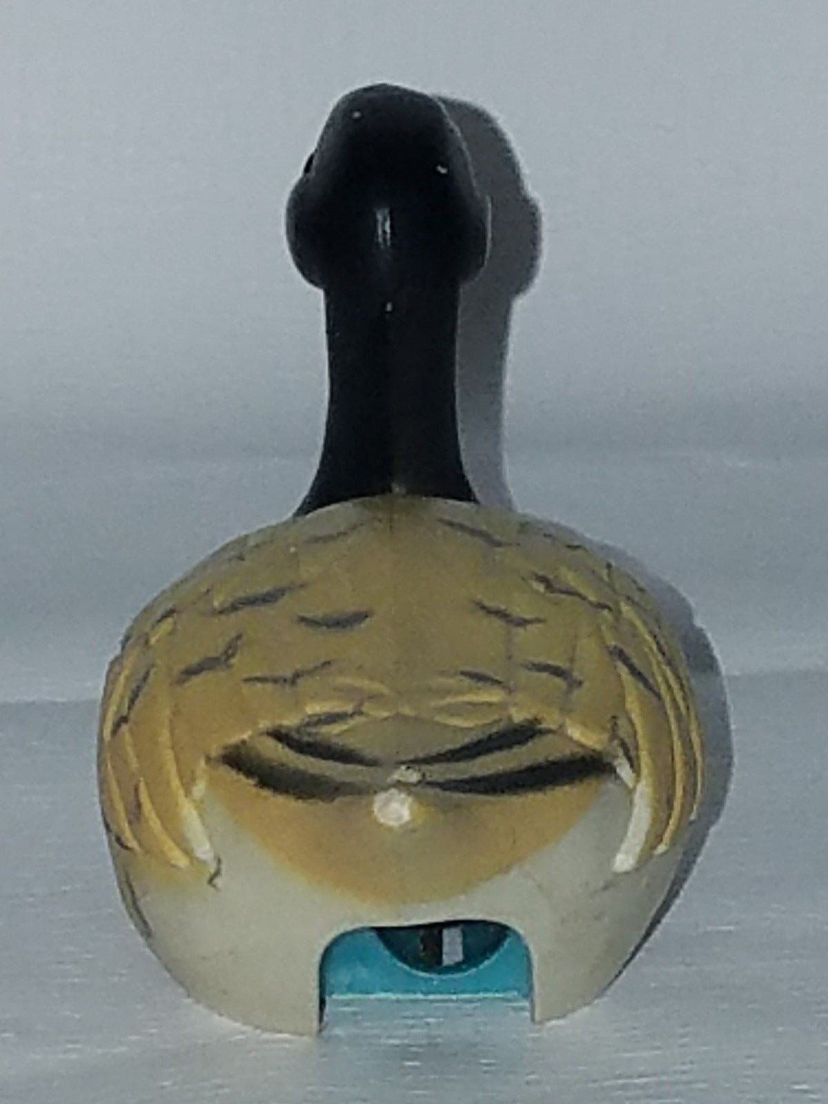 Vintage Wooden Duck Pencil Sharpener Small Hong Kong Black Head Yellow Feathers