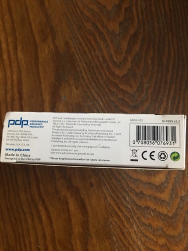 Call of Duty MW3 Wii Headset - pdp gaming - Headbanger Chat Headset NEW