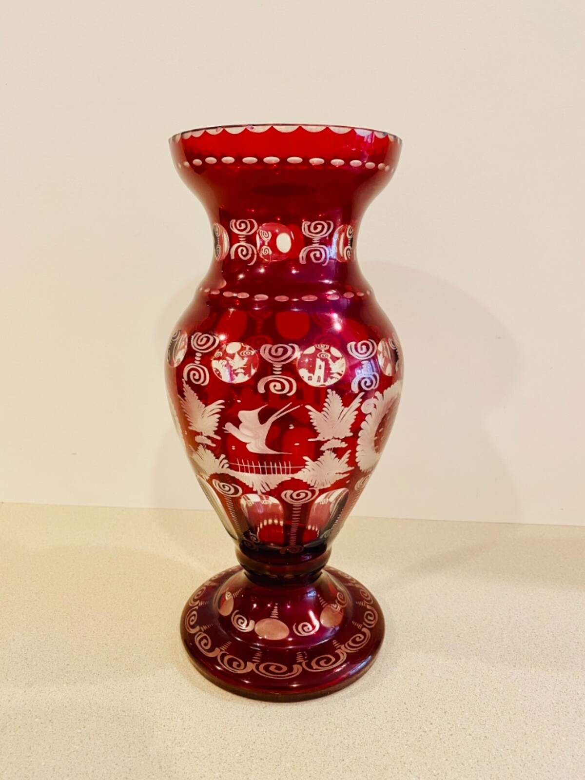 Dresden Kristall 赤色 花瓶 約30cm Amazon.com: Dresden KRISTALL Dresden Crystal Vase : Home