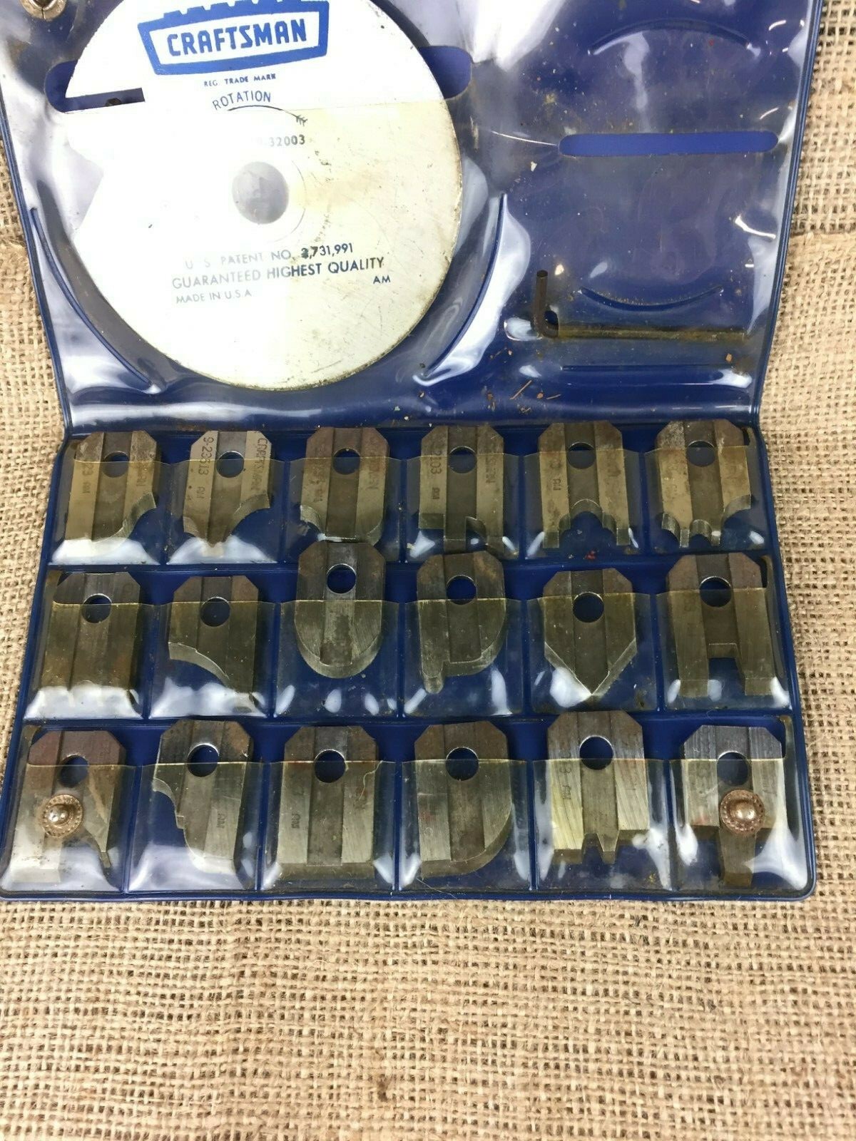 Craftsman Bench & Radial Saw Molding Set Head and 18 Cutters