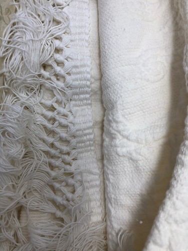 VINTAGE BATES QUEEN ELIZABETH SNOW WHITE 100% COTTON BEDSPREAD TWIN NRFB,MIB