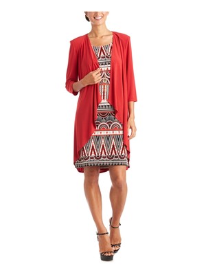 

R-M RICHARDS Женская красная куртка с драпировкой и рукавом 3/4 Petites, Красный, 7237P