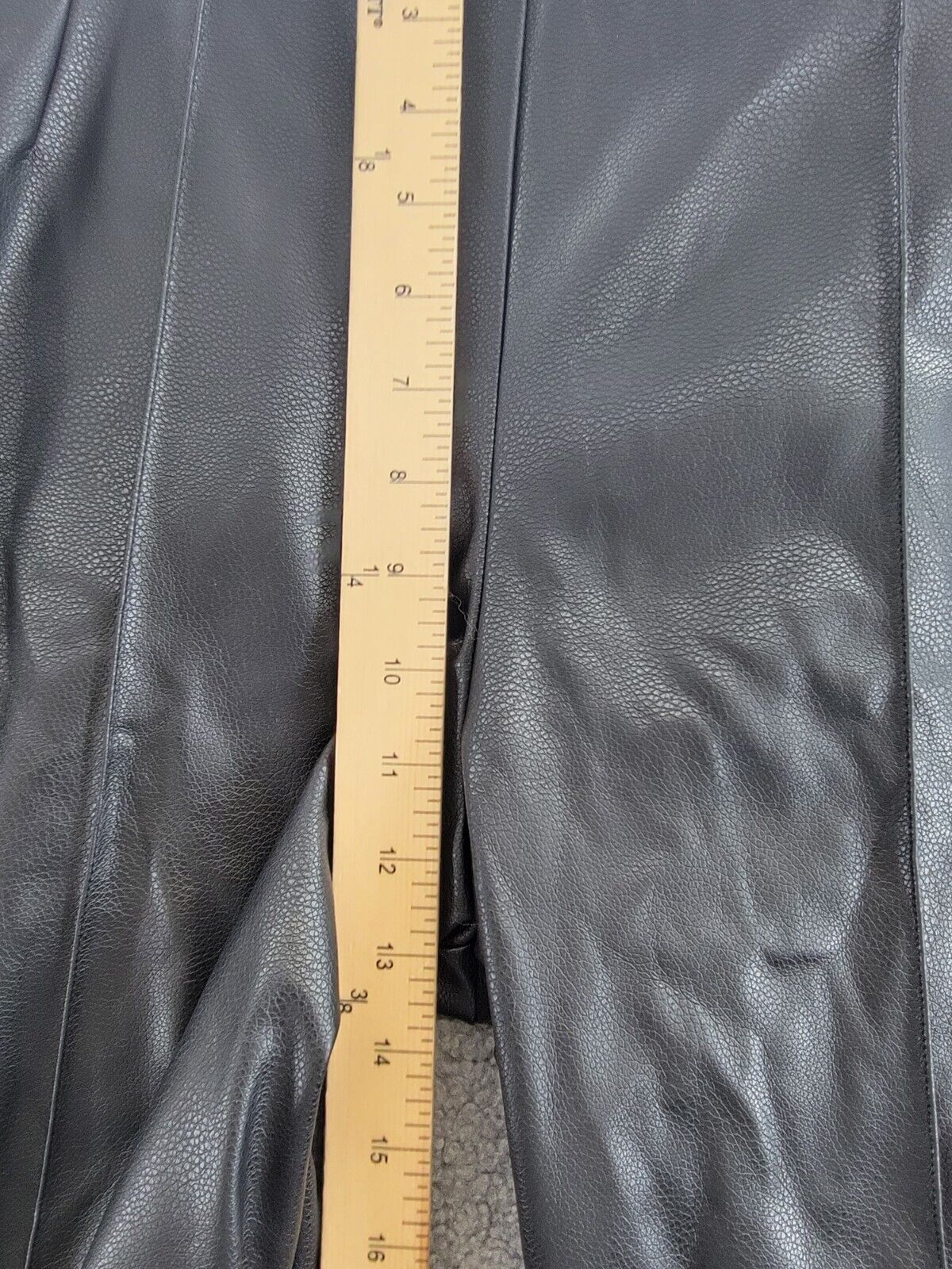 French Connection Claudia Faux-Leather Kick-Flare Pants Womens 10 Black Back Zip - Picture 8 of 17