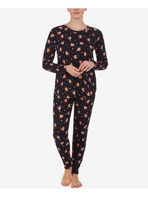 

CUDDL DUDS Черная футболка с длинным рукавом и манжетами, Черный