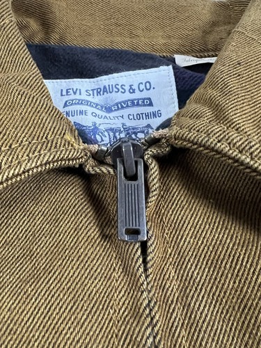 Pre-owned Levi's Levis Made And Crafted Lmc Union Trucker Jacket Nugget Yellow Rinse Brown Xl