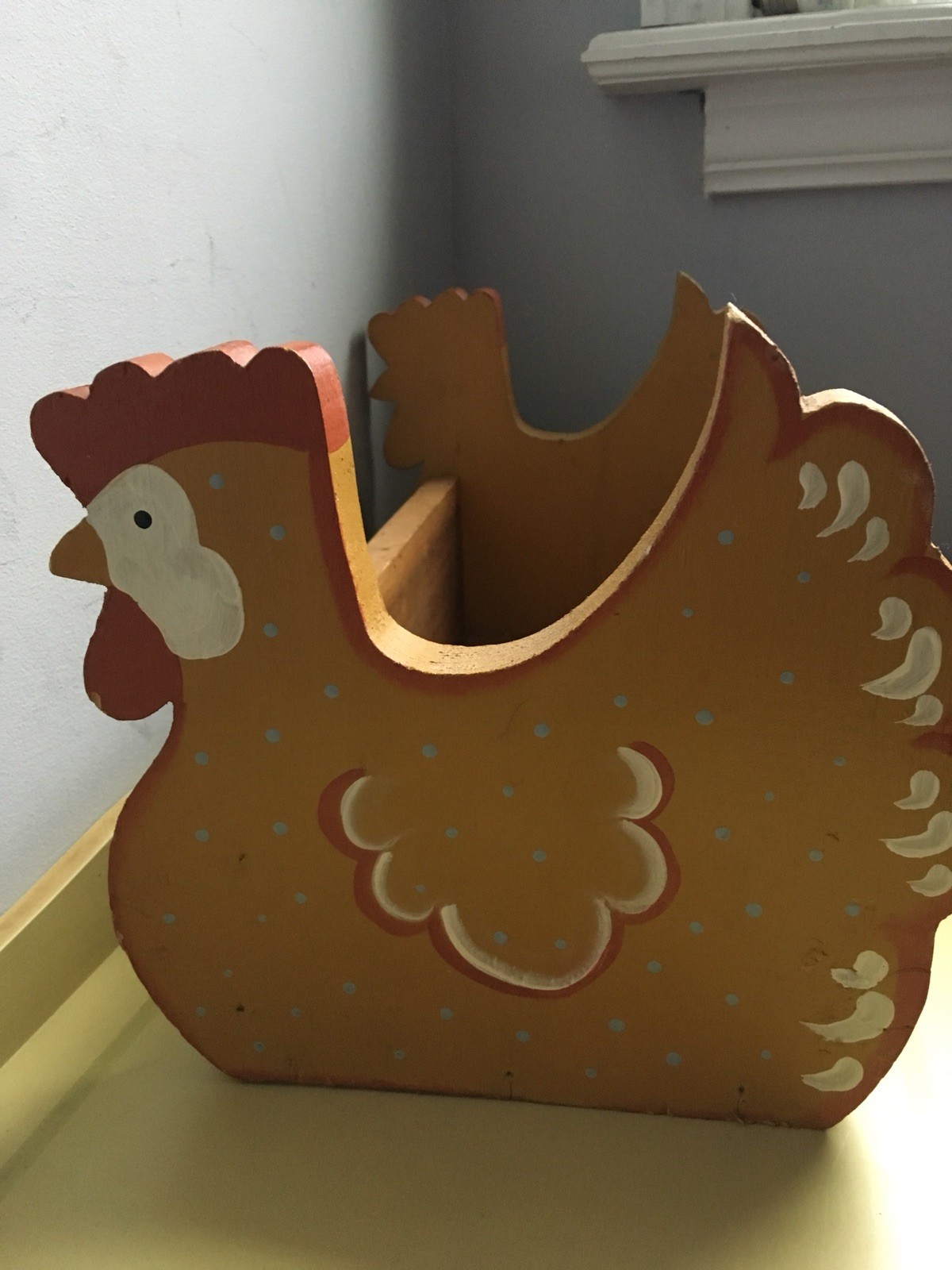RARE Vintage WOOD Chicken ROOSTER Chicken BOX * Shabby Chic