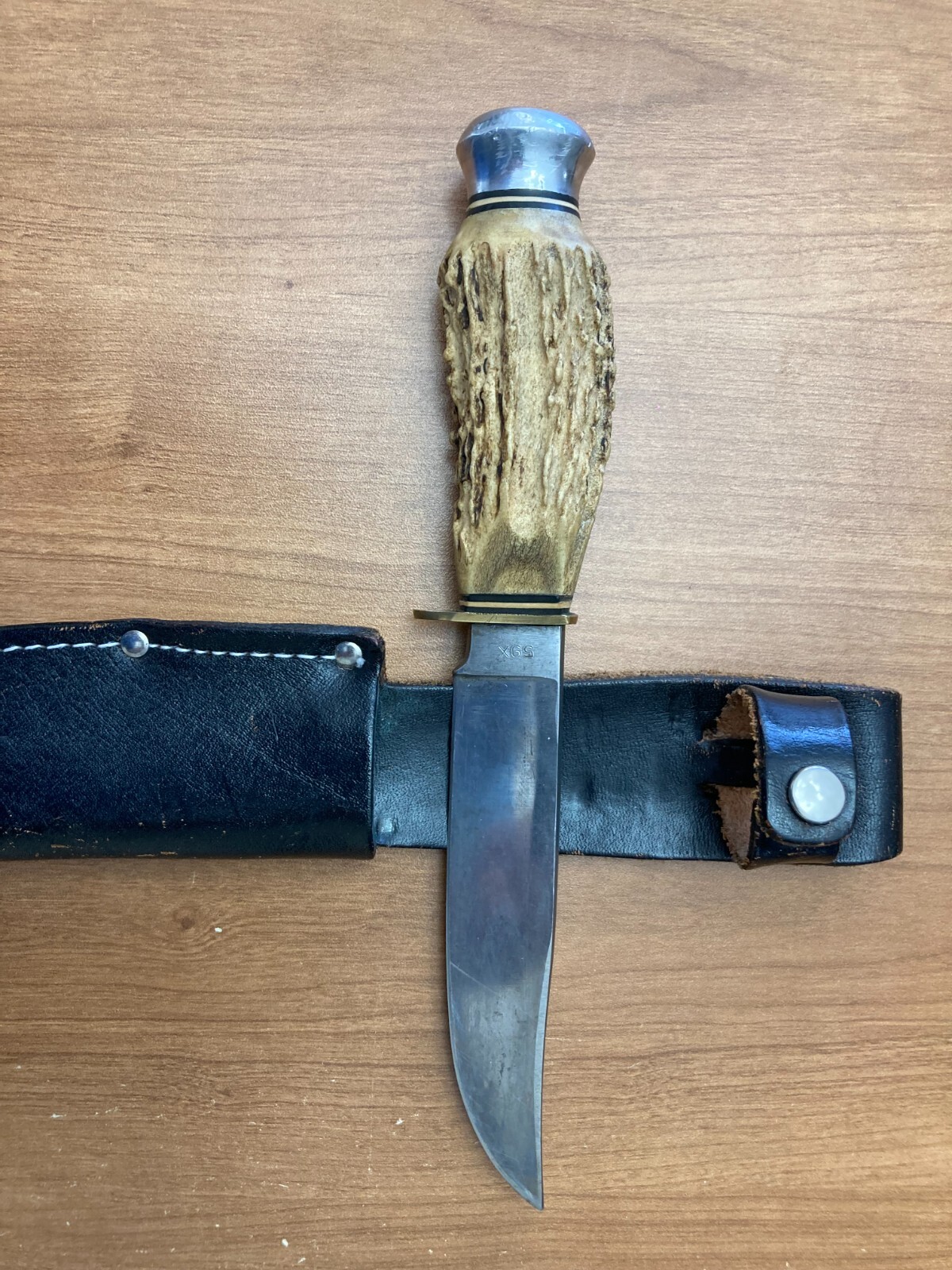 ウェルトナイフ　Solingen ドイツ　靴工具　アンティーク VINTAGE FEINSTAHL GERMANY DEER FOOT HOOF HANDLE KNIFE W/NEW